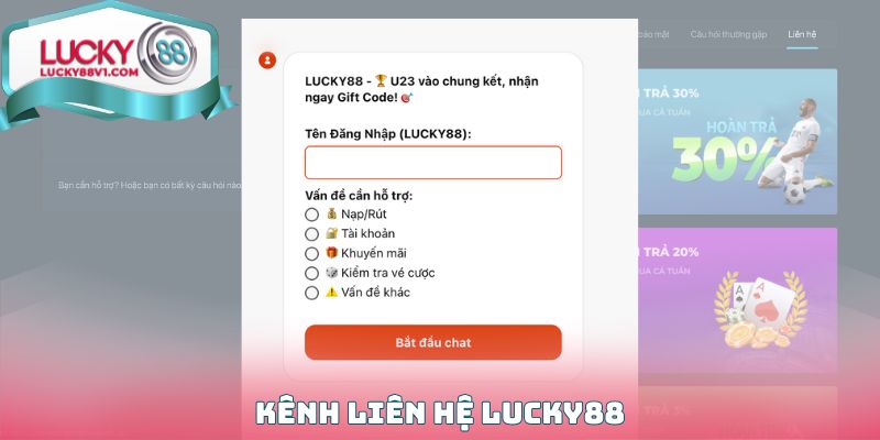 Kênh Liên hệ Lucky88